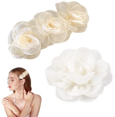 JHUBERS- Haarclip Roos - Haarclip Bloem - Haarsieraad Dames - Haaraccessoires - Lichtgewicht - Elegante Bloemvorm