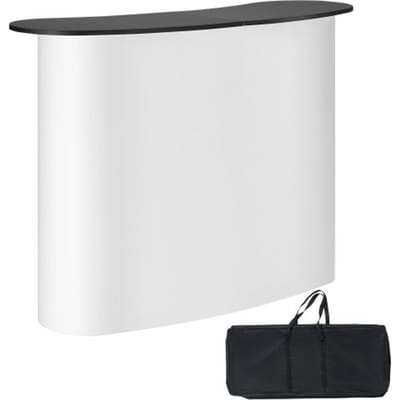 VEVOR draagbare beursbalie, 1300 x 465 x 950 mm tentoonstellingsstand, opvouwbare promotionele bartafel voor de detailhandel, pop-up podium met opbergplank, draagtas