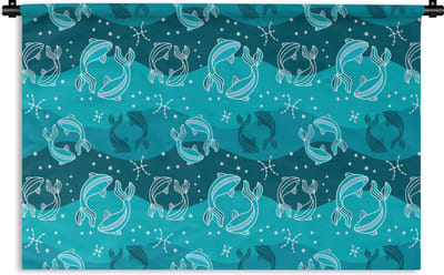 Wandkleed - Wanddoek - Vissen - Zodiac - Design - 180x120 cm - Wandtapijt