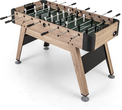 COSTWAY Tafelvoetbaltafel voor kinderen, van hout, voetbaltafel met 2 ballen en 26 voetsteunen en 2 puntentellers, voetbaltafel met in hoogte verstelbare poten, tafelvoetbal voor kinderen en