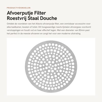Dailygoods- Afvoerputje Roestvrij Staal - Afvoerzeef Douche - Anti-Blokkerend - Vloerafvoergaas - 82mm - Lichtgewicht 24g-30g