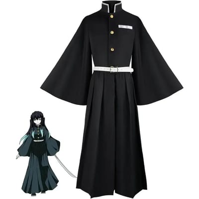 Anime Tokitou Muichirou Cosplay Kostuums Kisatsutai Uniform Pruik Halloween Feestkostuum XL black
