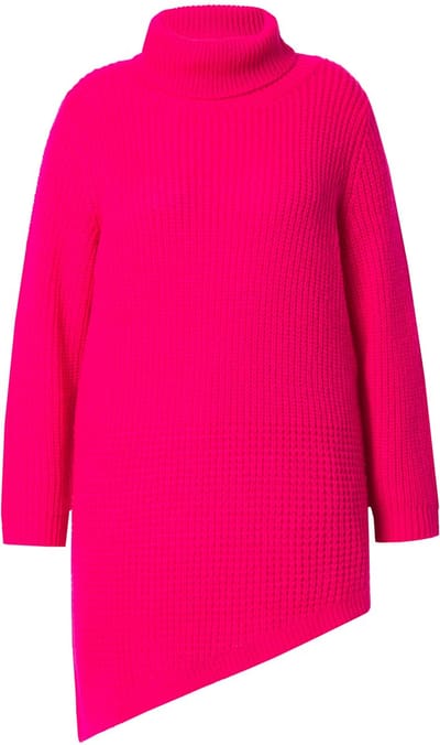 Angel of Style - Dames - Pullover straight fit gestructureerd breisel puntzoom - Neon bes - Maat 42+