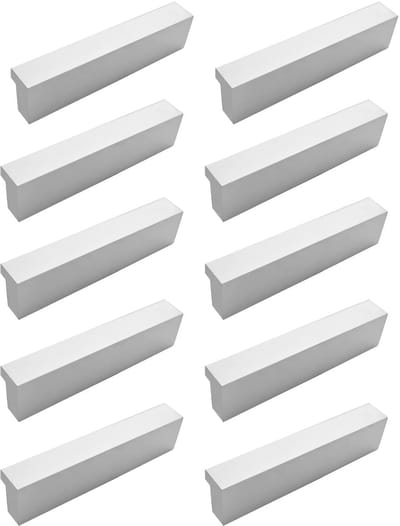 Dailygoods- Deurgrepen Aluminiumlegering - Meubelgrepen - Keukenhandgrepen - L-handgrepen - 10 Stuks - Gatafstand 32 mm