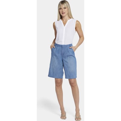 Ontspannen Denim Bermuda Shorts Met Hoge Taille