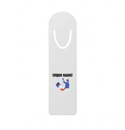 Hacebo® - dokter met patient met eigen naam metalen boekenlegger - Dokter - iemand die dokter is - ziekenhuis - verjaardag - cadeau - kado Bladwijzer boekenleggers - 12.7 cm x 3.2cm