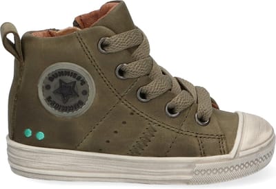 BunniesJR 221635-269 Jongens Hoge Sneakers - Groen - Nubuck - Veters
