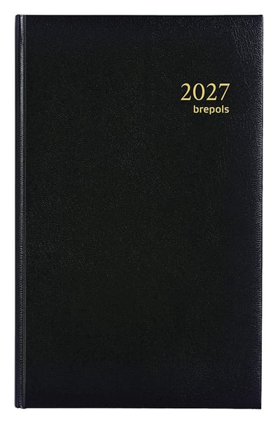 Brepols bureau agenda 2027 - BREFIX [0.016] - LIMA - Bureau agenda - 1 dag op 1 pagina - Dagoverzicht - Zwart - 11.3 x 18.2 cm
