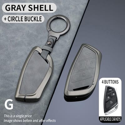 Alliage de Zinc + Cuir Coque de Protection pour Clé de Voiture à Distance Pour Saic Maxus Mifa9 G70 G90 Maxus7 Accessoires d'Intérieur de Voiture gray