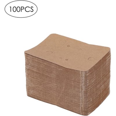 Cartes en Papier pour Présentation et Rangement de Bijoux Boucles d'Oreilles Puces de Nez Collier Épingle à Cheveux Carte à Suspendre beige