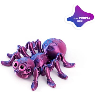 Araignée Fidget Jouet Imprimé en 3D Figurine d'Araignée Réaliste Colorée Animaux Articulés Jouet pour Amoureux des Araignées Halloween Cadeaux pour Enfants 8CM violet
