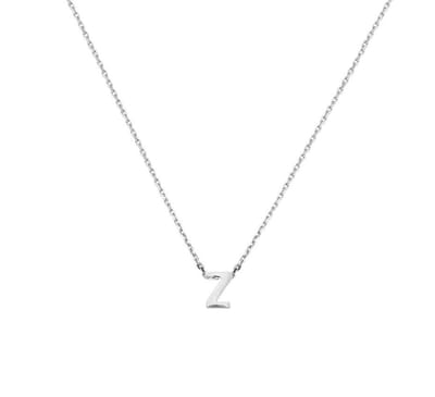 YO&NO - Ketting -  Zilver - Anker -  Letter Z -  1,1 mm -  41 + 4 cm - Sieraden vrouw - Gerhodineerd - Zilver 925