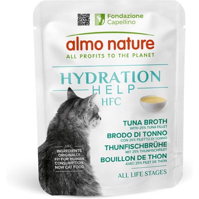 6x50g Almo Nature HFC Hydration Help tonijnbouillon met tonijnfilet nat kattenvoer