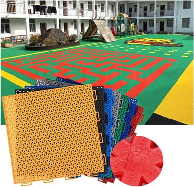 Modulaire Vloertegels - In elkaar grijpende tegels - Sportveld Aanleggen - Weerbestendig Ontwerp - 3048x3048cm - Groen