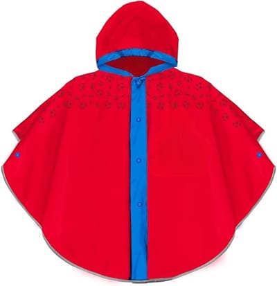 Famanu – Kinderregenponcho, waterbestendig, reflecterend, met capuchon, voor jongens, lichtgewicht, ademend, herbruikbaar, school en outdoor