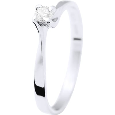 Solitaire Diamond 0,15 Cts 4 Claws White Gold 18 Karaat