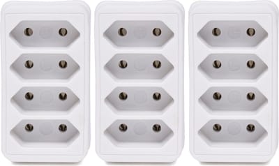 Benson Stopcontact splitter - 3x - quattro - wit - voor 4 platte stekkers - verdeelstekkers