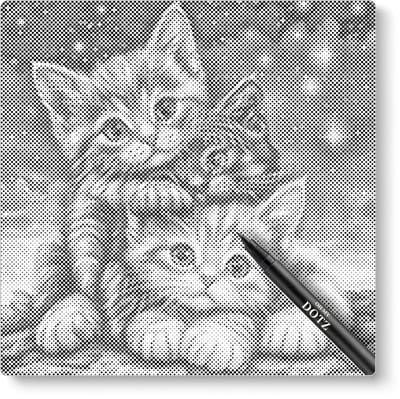 3 Kittens | Dot painting | 40x40cm | Dot painting | Oh My Dotz | Dots stippen | Diamond painting & Schilderen op nummer alternatief | Happy hobby
