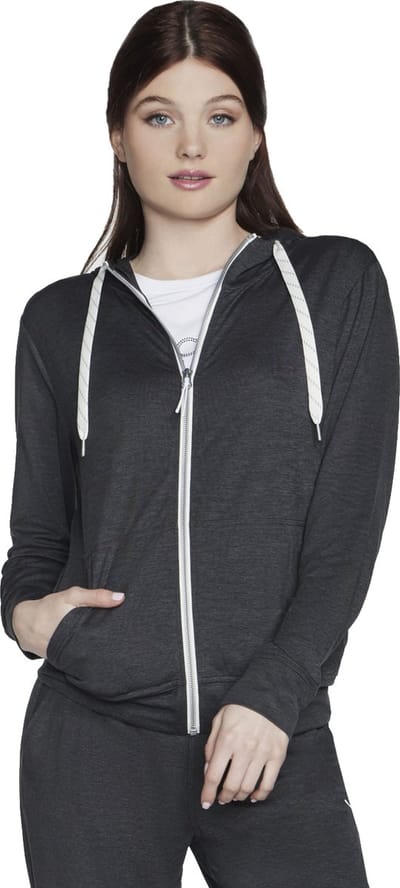 Skechers Godri Swift Full Zip Hoodie JA69-BKCC, Vrouwen, Grijs, Sweatshirt, maat: XS