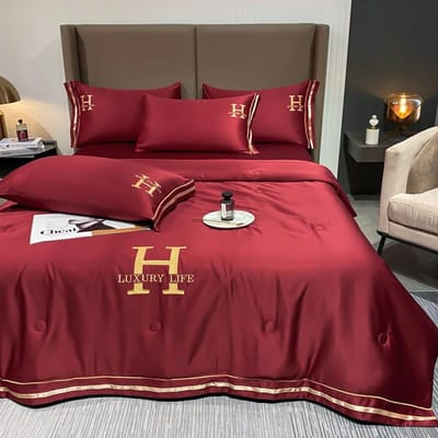 Nieuw Nordic Ins Gewassen Zomer Koel Dekbed Airconditioning Dekbed Eenpersoons IJszijde Tweepersoons Dun Dekbed Plaid Luxe Beddengoed Two pillowcases
