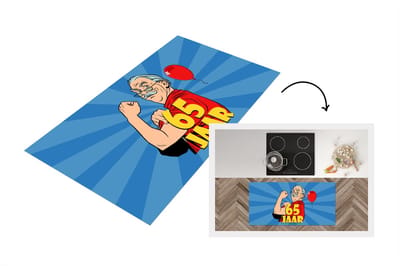 Keukenloper - Loper keuken - Verjaardag - Man - 65 Jaar - 120x60 cm - Keukenloper vinyl
