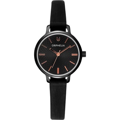 ORPHELIA OR11902 - Horloge - Leer - Zwart - 28 mm