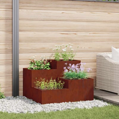 vidaXL Plantenbak Roestig 100 x 100 x 60 cm weervast staal