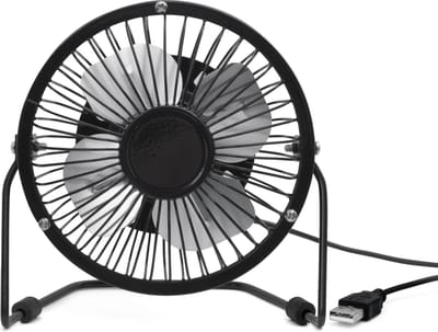 Kikkerland USB ventilator voor bureau – Thuiswerken – Kantooraccessoires – Geschikt voor Computer / Laptop / Powerbank - Inclusief micro-USB kabel - Zwart