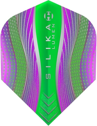 Dartflights Standaard Vorm Dikke Kristalcoating Paars & Groen - Set van 3