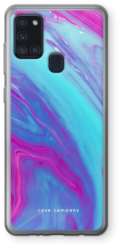 Case Company® - Hoesje geschikt voor Samsung Galaxy A21s hoesje - Zweverige regenboog - Soft Cover Telefoonhoesje - Bescherming aan alle Kanten en Schermrand