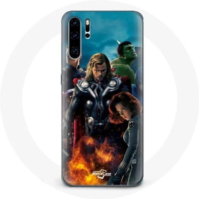 Coque - Maniacase - Huawei P30 - Noir - Souple - Avengers noir