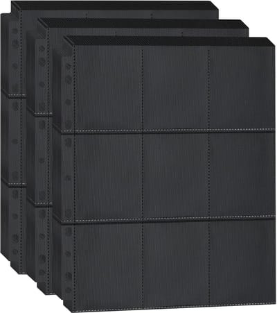 Kaarthoesje, dubbele kaartbeschermer, transparante opbergset met 11 vakjes voor kaartspellen, accessoire voor ruilkaarten (transparant zwart, 30 kaarten, 540 kaartvakjes)