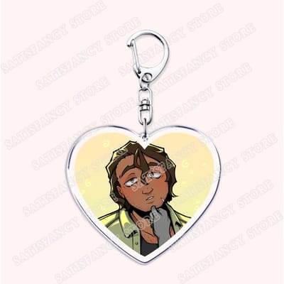 YKMET Game Liefde Vriend Vriendin Tot de Dood Hartvorm Sleutelhanger voor Accessoires Huisdier Strade Ren Sleutelhanger Sieraden Vrienden Fans Gamers Cadeaus beige