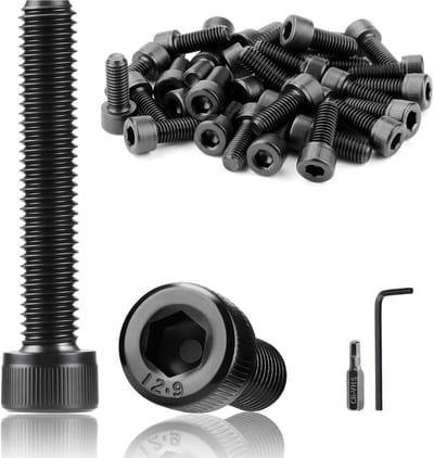 25x M6 x 60mm Inbusbouten Zwart Koolstofstaal DIN 912 Cilinderkopschroeven
