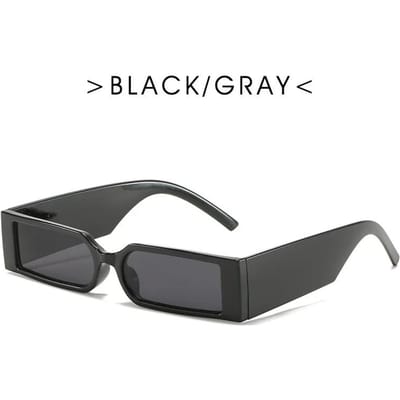 Rechthoekige Mode Zonnebril Man Hip Hop Vintage Designer Zwarte Glazen Zonnebril Klein Montuur Persoonlijkheid Oculos De Sol Lentes gray