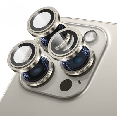 Viewr Camera Lens Protector iPhone 15 Pro / 15 Pro Max – 9H Gehard Glas Camerabeschermer – Met Installatieframe – Grijs