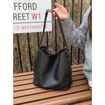 Retro Pendeltas met Grote Capaciteit Nieuwe Trendy Koreaanse Bucket Bag Veelzijdige Schoudertas Crossbody Tas Draagtas voor Vrouwen