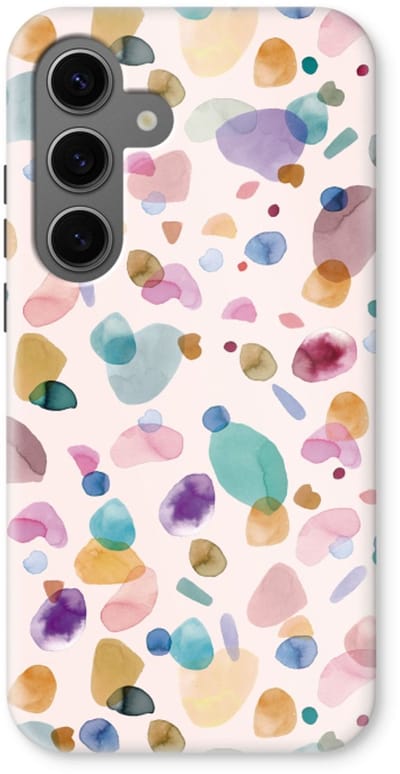Case Company® - Hoesje geschikt voor Samsung Galaxy S24 hoesje - Terrazzo Memphis - Tough Case - Maximale Bescherming alle Kanten en Schermrand