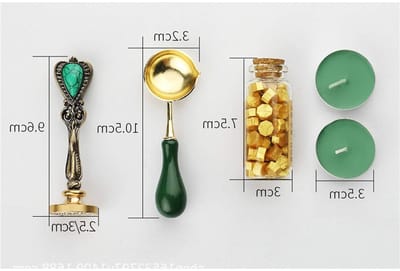Complete Wax Seal Set met Kaars, Lepel en Vintage Zelfklevende Was voor Brieven, Uitnodigingen en Manuscripten