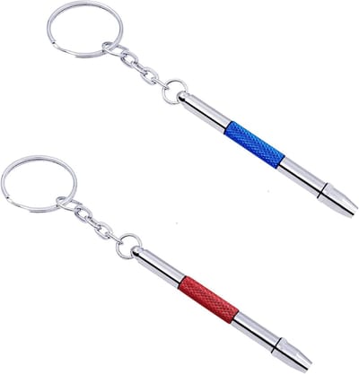 Mini schroevendraaierset 4-in-1 voor horloges en brillen, precisie schroevendraaiers, ideaal voor speelgoedreparatie en sleutelhangers, roestvrij staal en legering