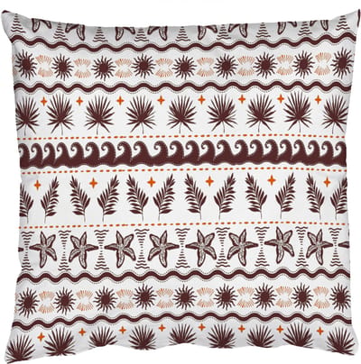 Sierkussens - Kussentjes Woonkamer - 50x50 cm - Palmbladeren - Zeeschelp - Oranje - Bruin