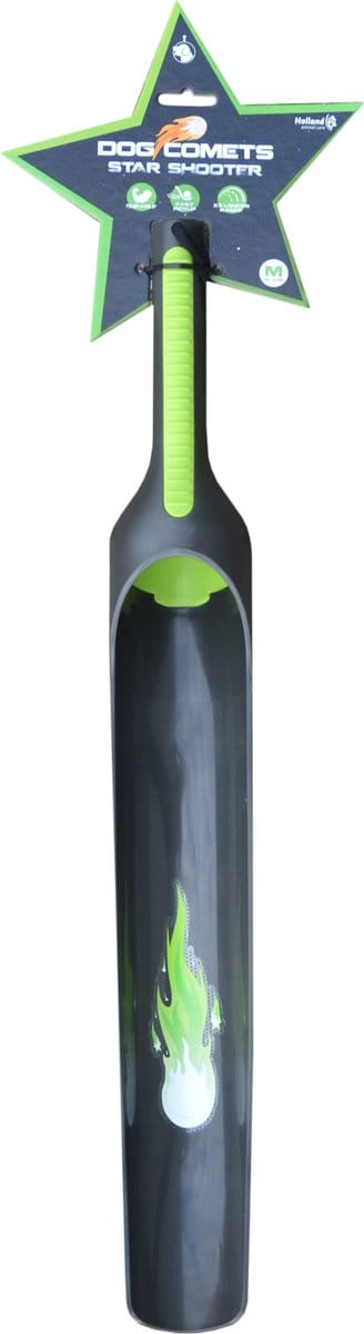 Dog Comets Star Launcher - Ballenwerper - Hondenspeelgoed - Geschikt voor ballen Ø6 cm - 58 cm - ABS-kunststof - S-RS Rubber coating - Groen/Zwart
