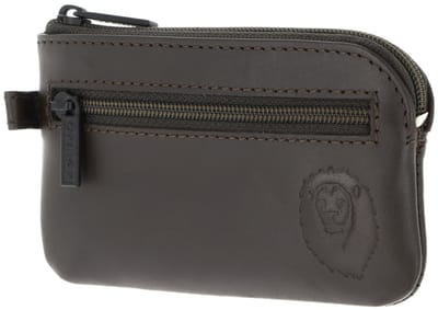 oxmox Leren sleutelgeval Leather Keyholder Freedom Lion Embossed Brown donkerbruin