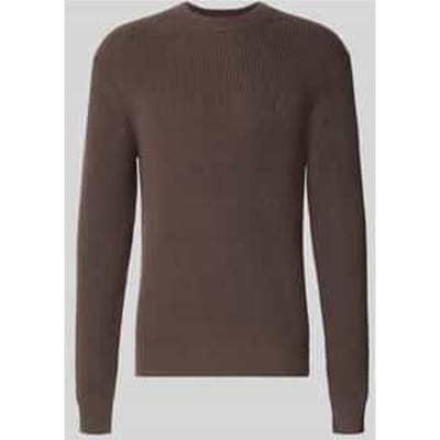 Slim fit pullover van pure katoen in tricotlook