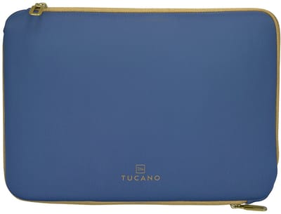 Tucano Doppio Sleeve MacBook Pro & Air 13 – Twee Compartimenten voor Opslag – Anti-Slip-System Band – Gemaakt van 4mm Dik Neopreen - Blauw