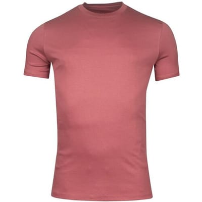 Giordano T-Shirt Luca Crew Neck Uni Color Soft Liquid Cotton Mauve / male