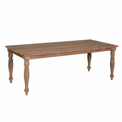 Tower Living Bologna Eettafel Teakhout – Klassieke Poten – Grey Wash – 200x100 cm