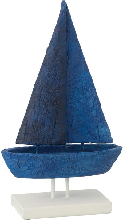 J-Line decoratie Boot Op Voet - polyesin - blauw/wit