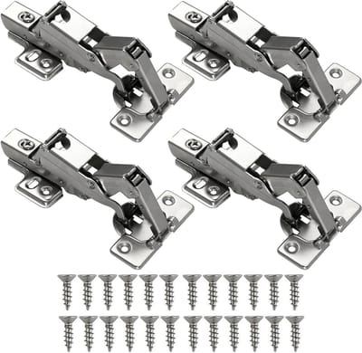 Softclose keukenkastscharnier 165 graden - roestvrij staal - volledige overlay - set van 4