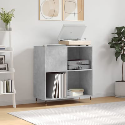 vidaXL - Platenkast - 84,5x38x89 - cm - bewerkt - hout - betongrijs